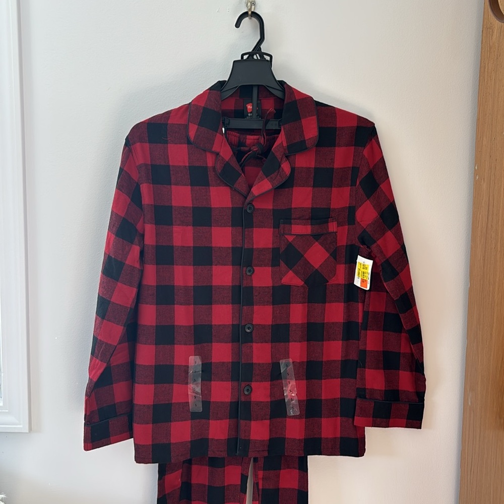 Hanes Red and Black Flannel Pajama Set